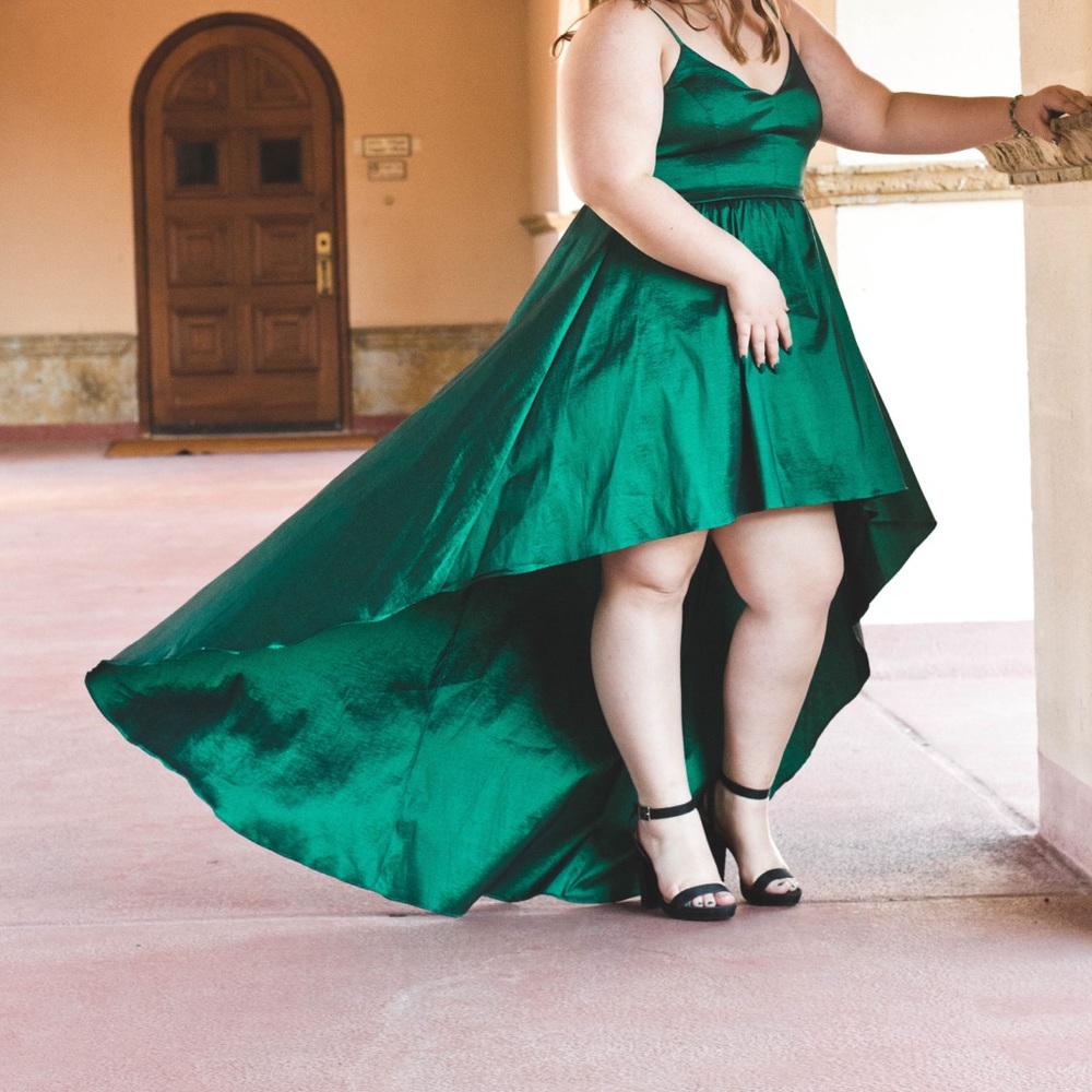 Green High/Low Homecoming/Prom Dress